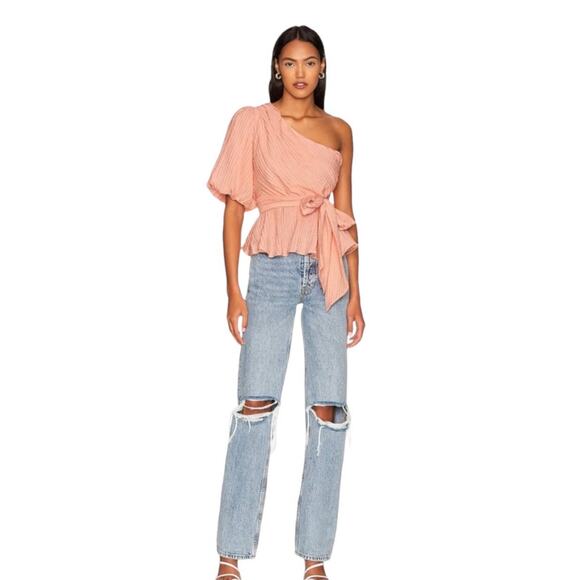 NWT! MinkPink Vera One Shoulder Romantic Chic Top - Size Small - Picture 4 of 9